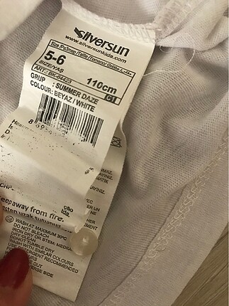 5 Yaş Beden beyaz Renk 5 Yaş Kısa Kollu Tişört