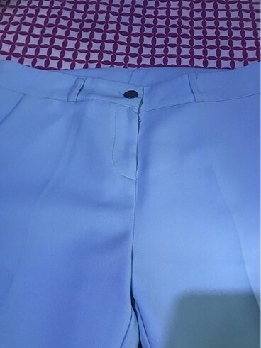 Massimo Dutti Kumaş mavi kadın pantolon