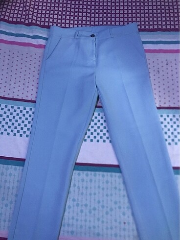 Kumaş mavi kadın pantolon