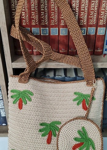 Nakışlı Örgü Bohem Kadın Çanta - Görsel 2