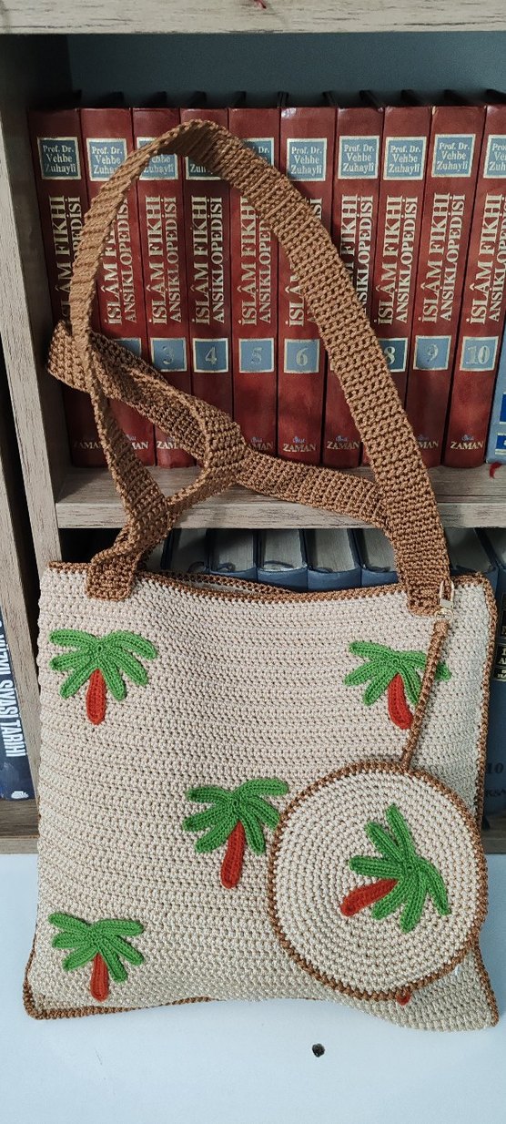 Nakışlı Örgü Bohem Kadın Çanta - Görsel 2