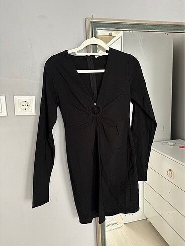 Pull and bear siyah mini elbise