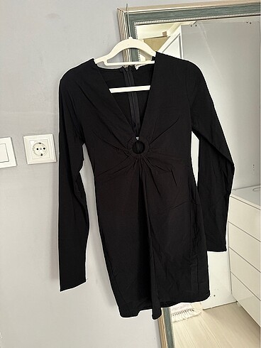 Pull and Bear Pull and bear siyah mini elbise
