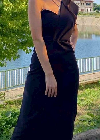 Siyah tek kol elbise - Görsel 2