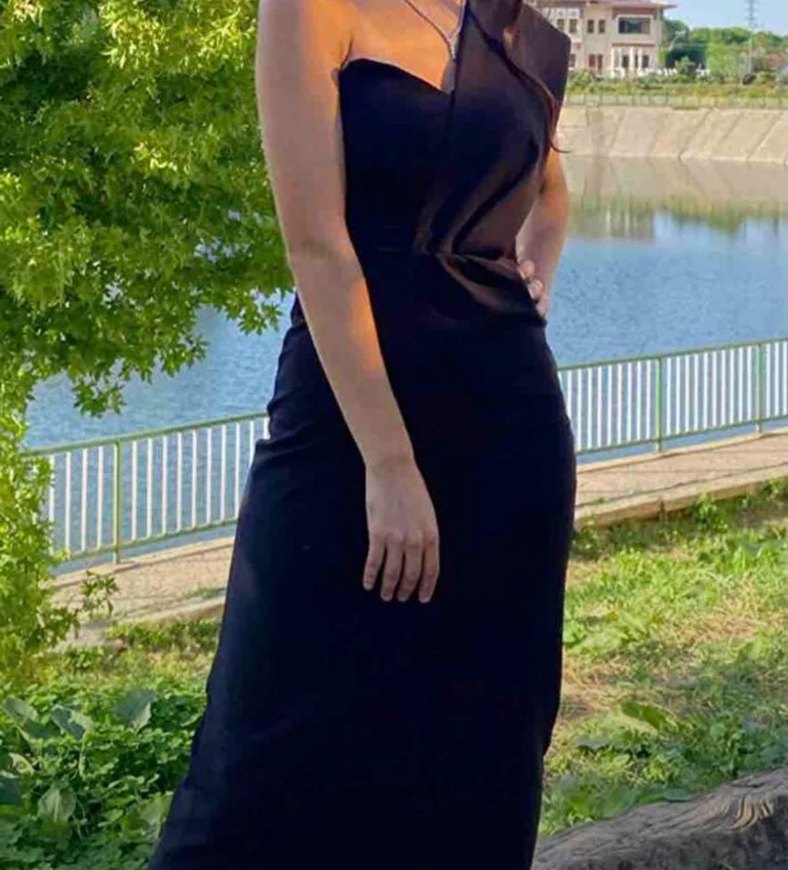 Siyah tek kol elbise - Görsel 2