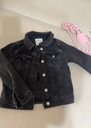 Defacto Kız Çocuk Siyah Denim Düğmeli kot Ceket
