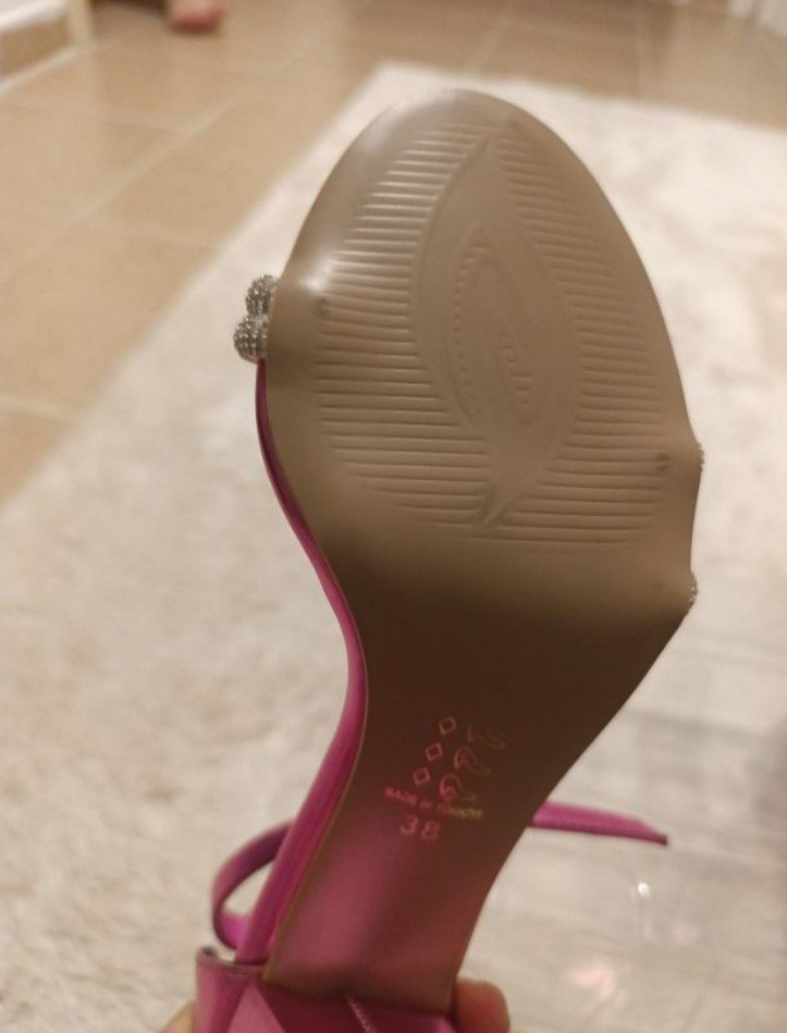 Pera Marka Pembe Parlak Tokalı Blok Topuklu Abiye Ayakkabı - Görsel 3