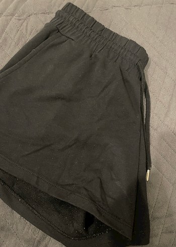 Siyah Oversize Mini Şort - Görsel 4