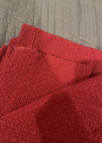 Kırmızı Triko Kadın Mini Pantolon - Görsel 3