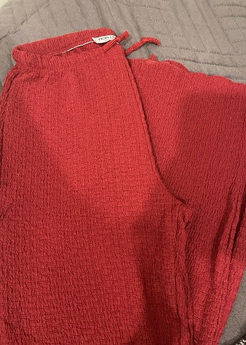 Kırmızı Triko Kadın Mini Pantolon - Görsel 4