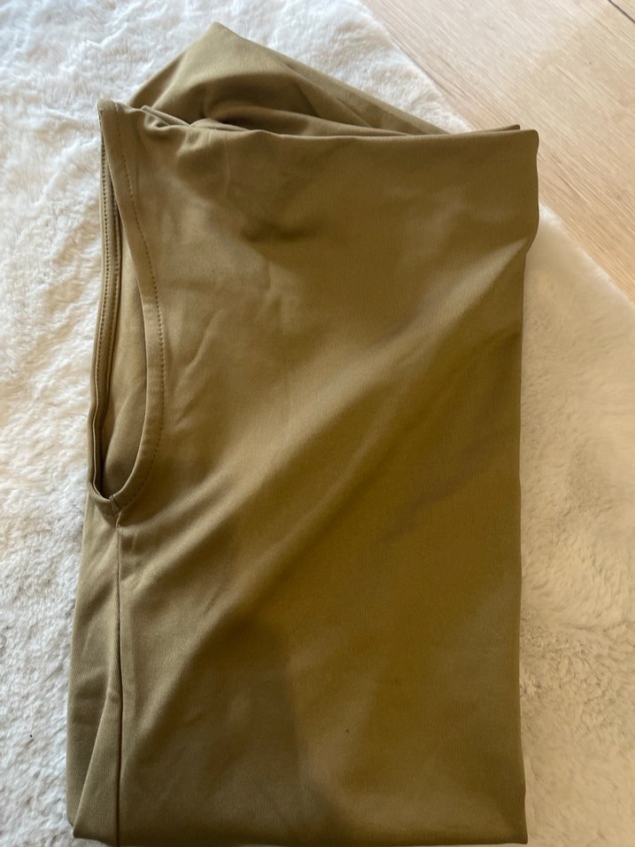 Bej Keten Hamile Bluzu, Kısa Kollu, V Yaka - Görsel 4