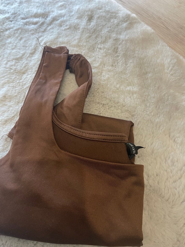 Kahverengi Parlak Hemşirelik Bodysuit - Görsel 3