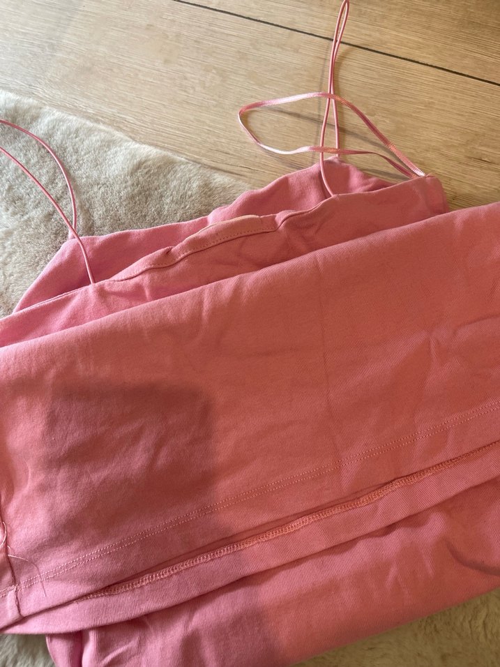 Pembe Keten Midi Elbise - Görsel 3