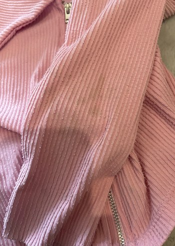 Pembe Mini  Bluzu, uzun kollu, Fermuarlı - Görsel 2