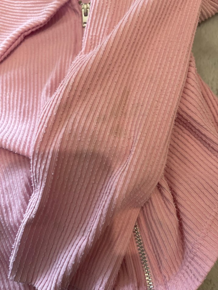 Pembe Mini  Bluzu, uzun kollu, Fermuarlı - Görsel 2