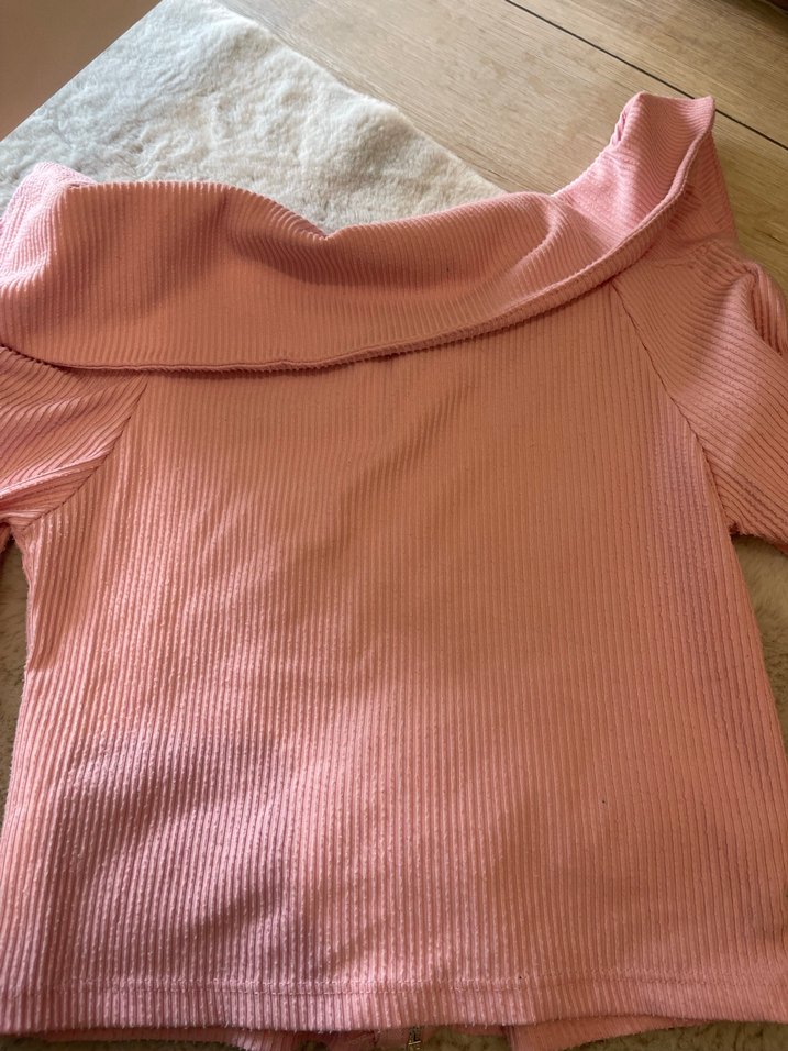 Pembe Mini  Bluzu, uzun kollu, Fermuarlı - Görsel 3