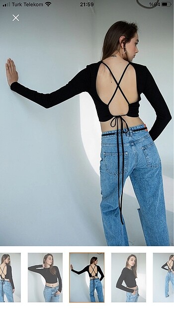 Diğer Bases sırtı açık crop bluz