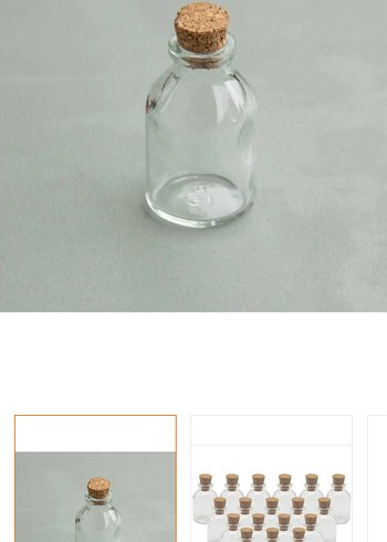 Mini boş  cam şişe 25cc mantar tıpalı - Görsel 2