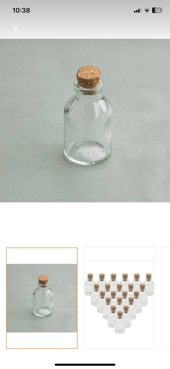 Mini boş  cam şişe 25cc mantar tıpalı - Görsel 2