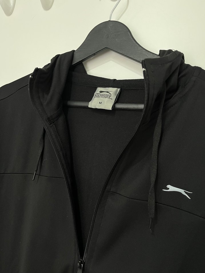 Siyah Kapüşonlu Fermuarlı Erkek Sweatshirt - Görsel 3