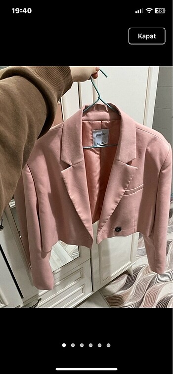 Bershka pembe blazer ceket