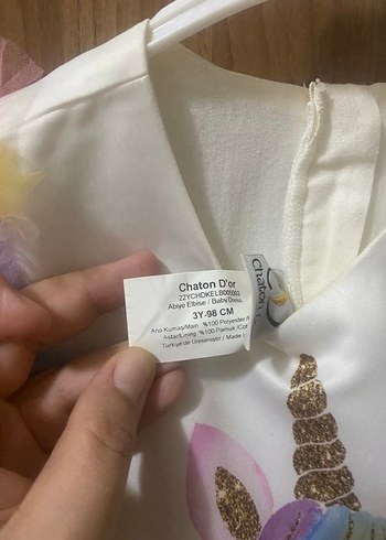 Çok Renkli Unicorn Kız Elbisesi - Görsel 5