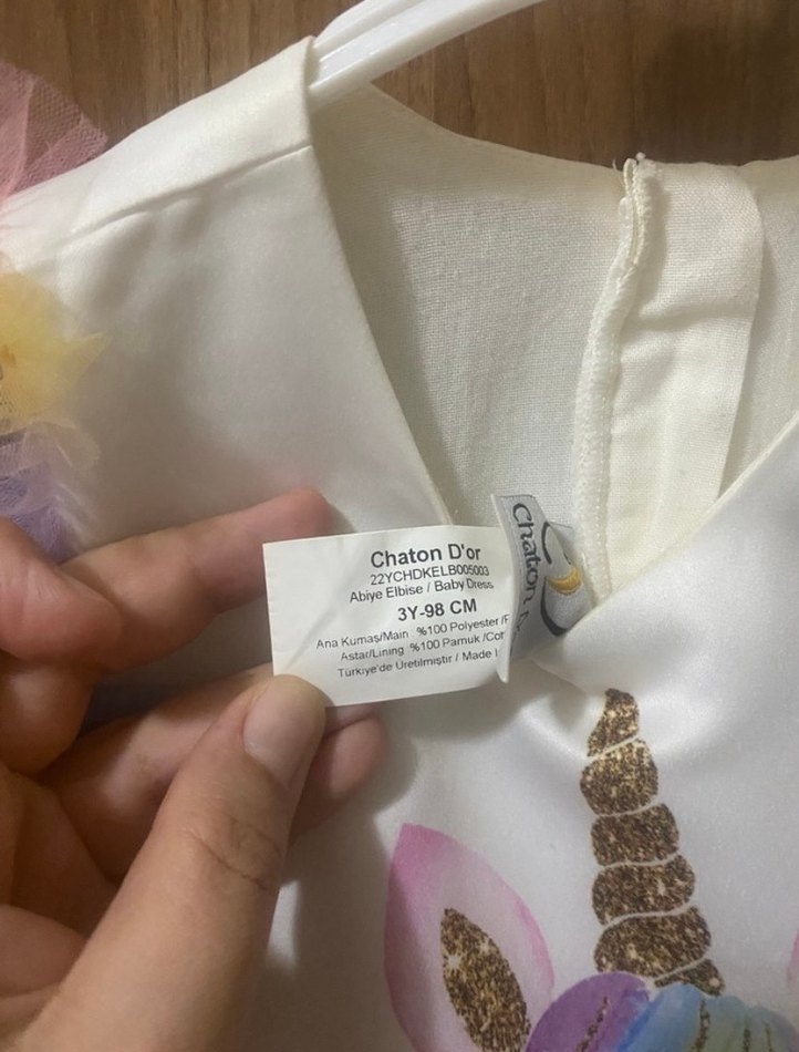 Çok Renkli Unicorn Kız Elbisesi - Görsel 5