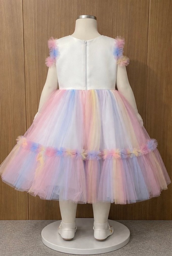 Çok Renkli Unicorn Kız Elbisesi - Görsel 2