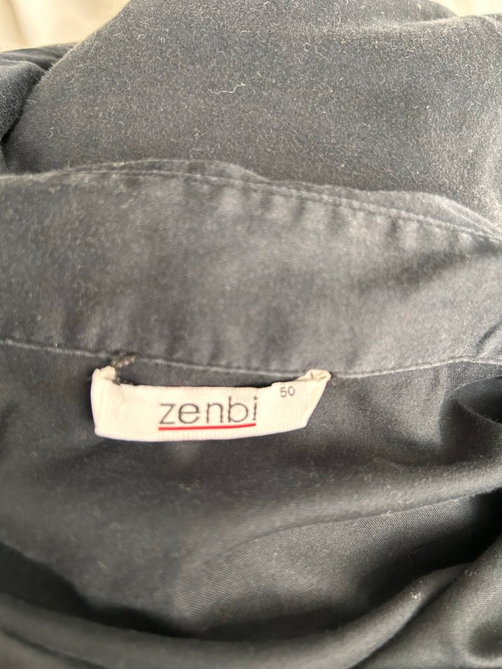 lacivert  Kısa Kollu Keten Gömlek - Görsel 3