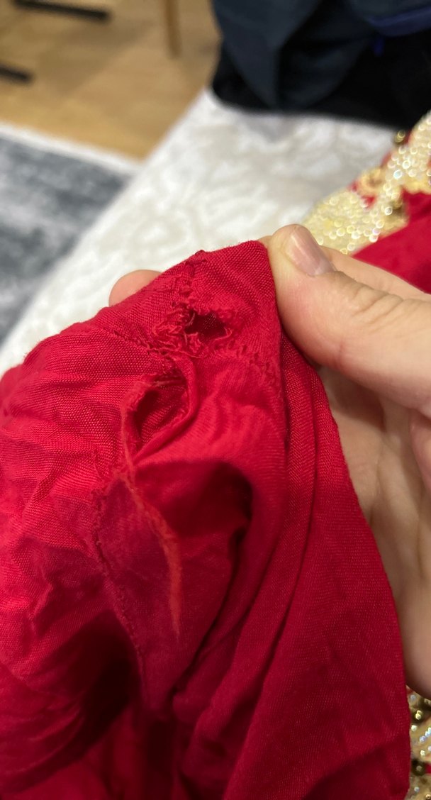 Nakışlı Kırmızı Uzun Kadın Elbise - Görsel 5