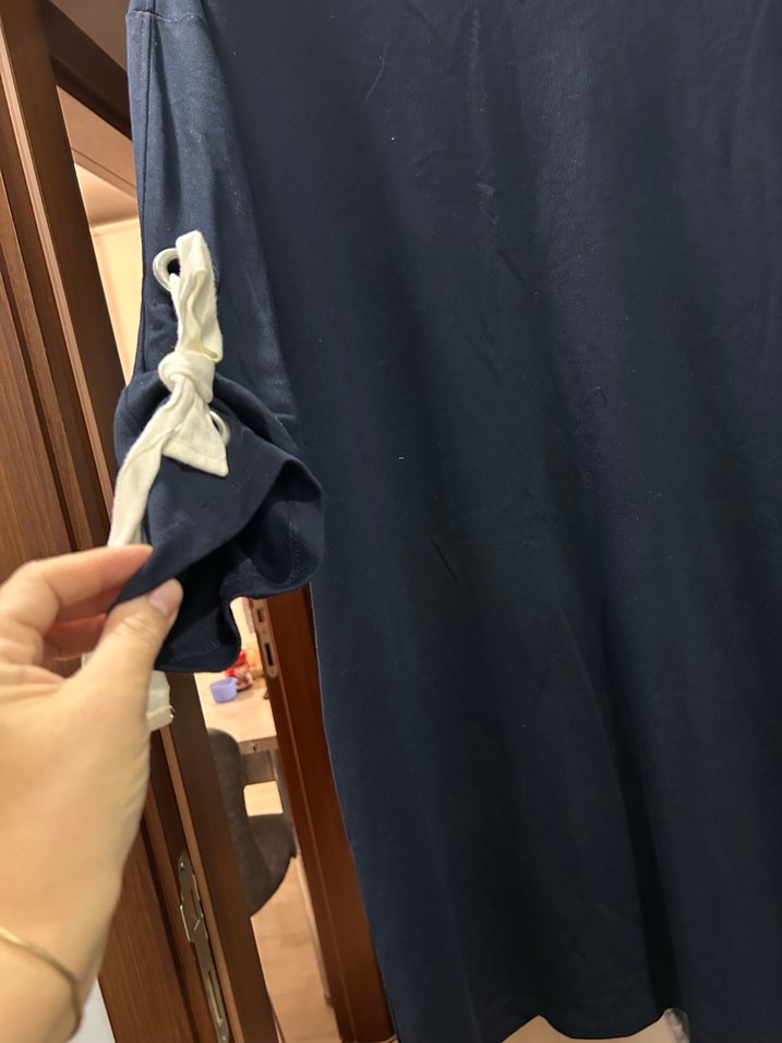 Siyah Uzun Kollu Salaş Midi elbise( tunik) - Görsel 5