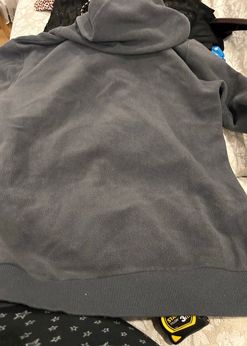 Gri Fermuarlı Kapüşonlu Erkek Polar - Görsel 3