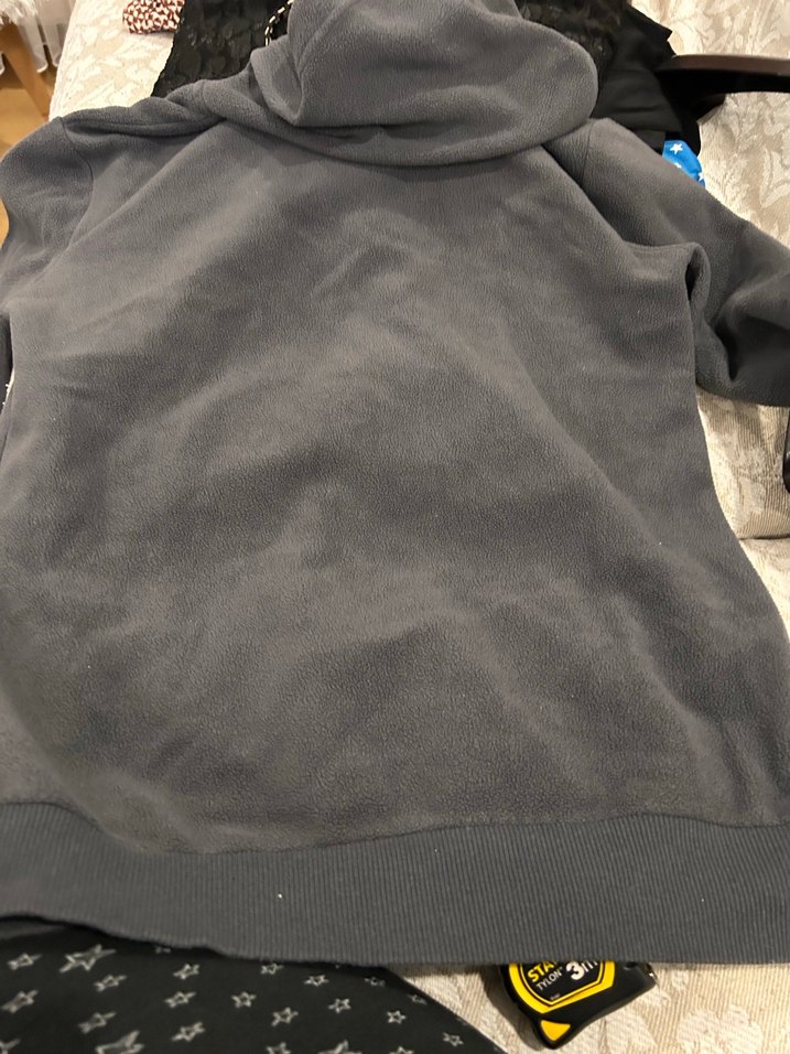 Gri Fermuarlı Kapüşonlu Erkek Polar - Görsel 3