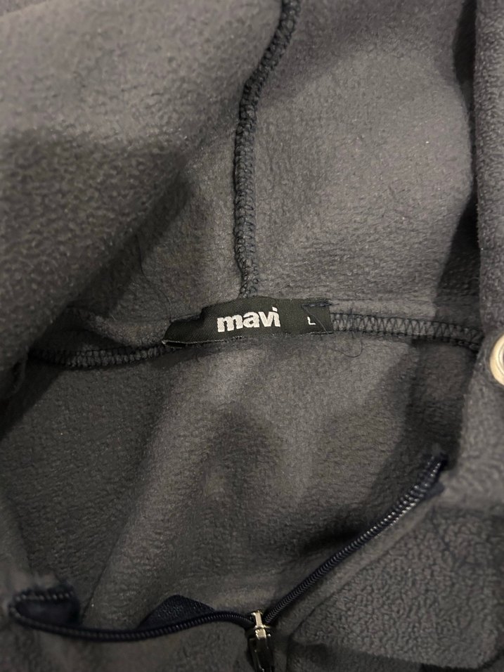 Gri Fermuarlı Kapüşonlu Erkek Polar - Görsel 4