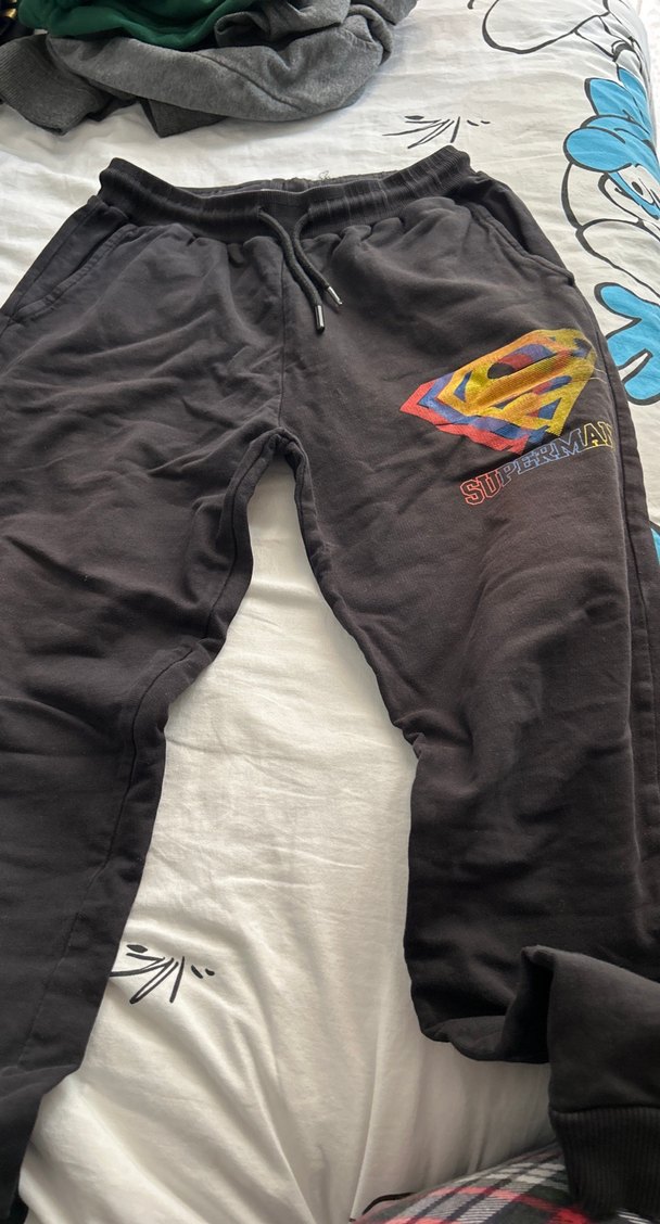 Siyah Baskılı Fermuarlı Erkek Eşofman Altı - Görsel 3