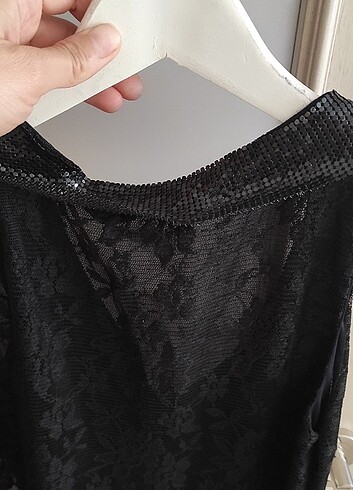 Dantelli diz altı siyah elbise - Görsel 9