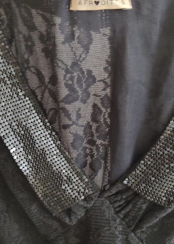 Dantelli diz altı siyah elbise - Görsel 2