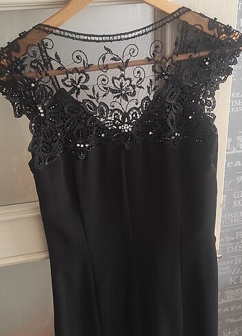 Siyah gece ,düğün , Nisan ,yemek abiye klasik elbise - Görsel 2