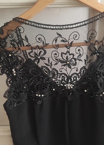 Siyah gece ,düğün , Nisan ,yemek abiye klasik elbise - Görsel 5