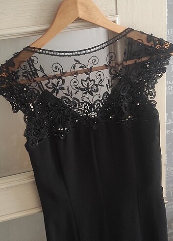 Siyah gece ,düğün , Nisan ,yemek abiye klasik elbise - Görsel 6