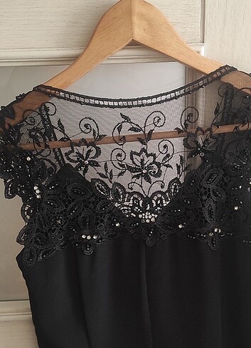 Siyah gece ,düğün , Nisan ,yemek abiye klasik elbise - Görsel 7