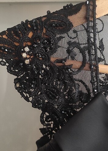 Siyah gece ,düğün , Nisan ,yemek abiye klasik elbise - Görsel 8