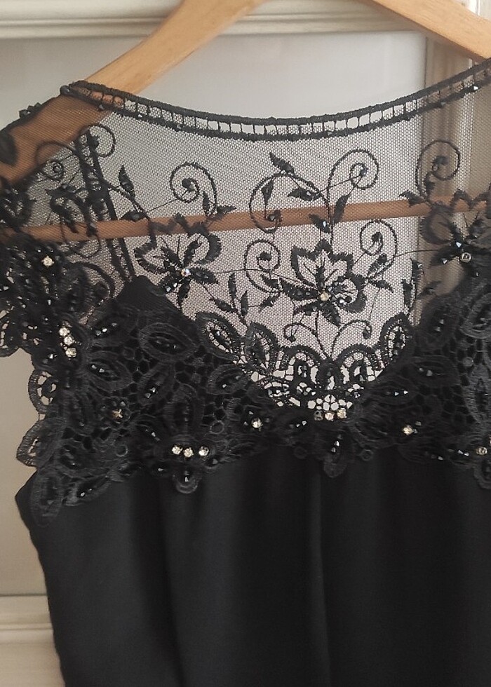 Siyah gece ,düğün , Nisan ,yemek abiye klasik elbise - Görsel 5