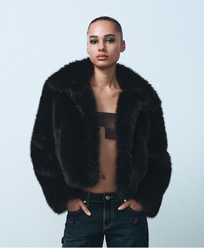 Zara peluş kürk tüylü ceket