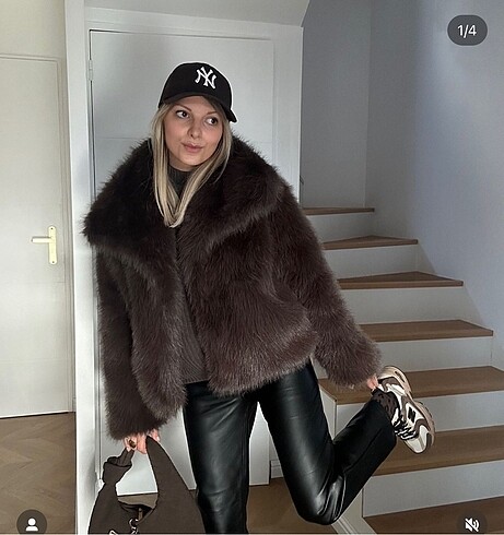 Zara peluş tüylü kürk ceket