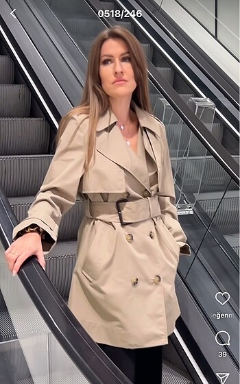 Zara su geçirmez kemerli trençkot