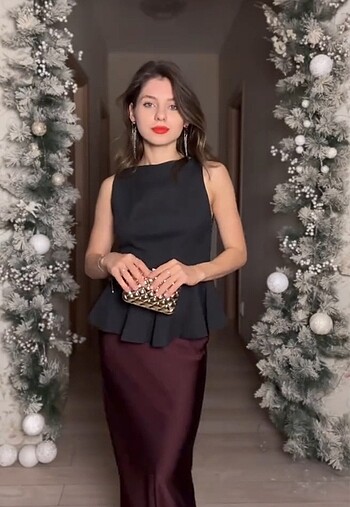 Zara volanlı peplum bluz üst