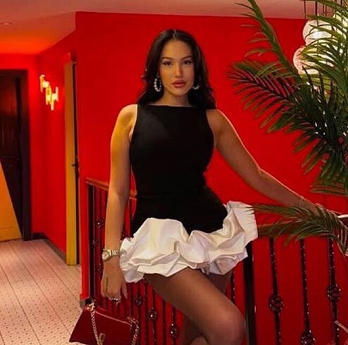 Zara kontrast saten tulum elbise