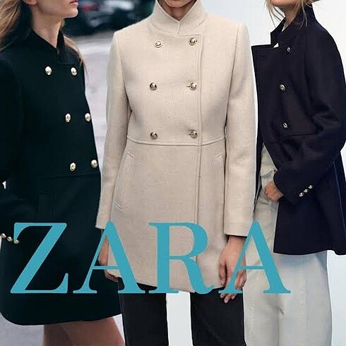 Zara gold düğmeli yün kaban