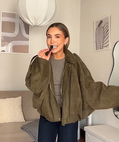 Zara Zara süet bomber ceket